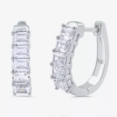 (H-I / I1) 2 CT. T.W. Lab Grown White Diamond 10K or 14K White or Yellow Gold 17.5mm Hoop Earrings