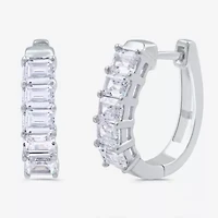 (H-I / I1) 2 CT. T.W. Lab Grown White Diamond 10K or 14K White or Yellow Gold 17.5mm Hoop Earrings