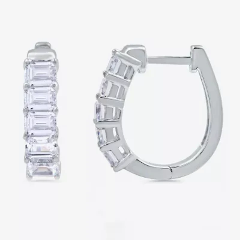 (H-I / I1) 2 CT. T.W. Lab Grown White Diamond 10K or 14K White or Yellow Gold 17.5mm Hoop Earrings