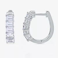 (H-I / I1) 2 CT. T.W. Lab Grown White Diamond 10K or 14K White or Yellow Gold 17.5mm Hoop Earrings