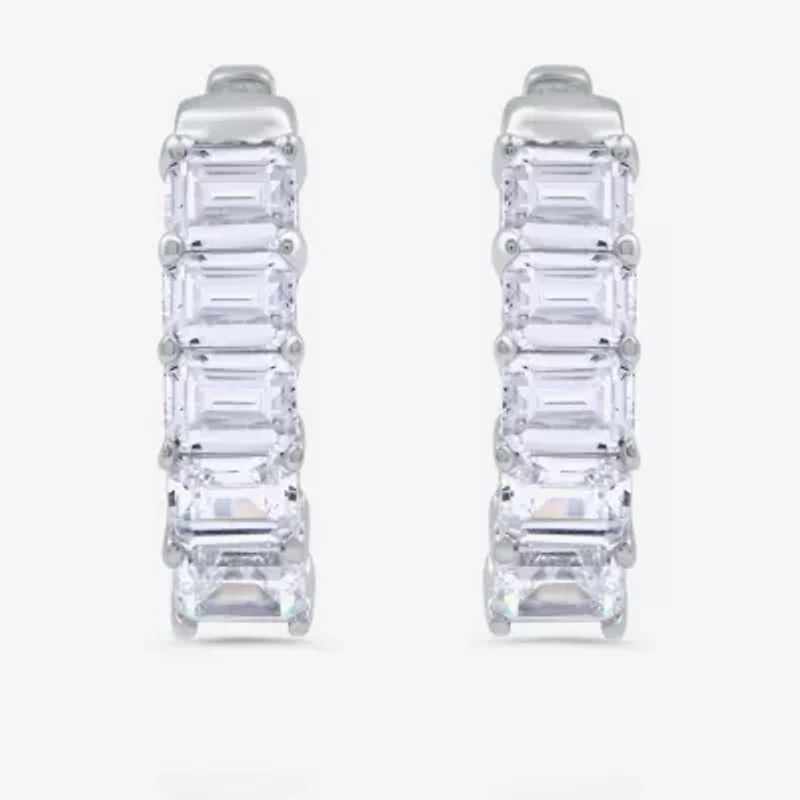 (H-I / I1) 2 CT. T.W. Lab Grown White Diamond 10K or 14K White or Yellow Gold 17.5mm Hoop Earrings