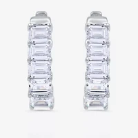 (H-I / I1) 2 CT. T.W. Lab Grown White Diamond 10K or 14K White or Yellow Gold 17.5mm Hoop Earrings