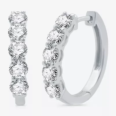 2 CT.T.W.Certified (H-I / I1) Lab Grown Diamond 10K or 14K White Yellow Gold 19mm Hoop Earrings