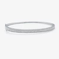 (H-I / I1) Womens 1 1/4 CT. T.W. Lab Grown White Diamond 10K White Gold Bangle Bracelet