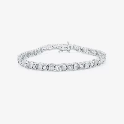Womens 4 CT. T.W. Natural White Diamond 10K Gold 7.5 Inch Tennis Bracelet