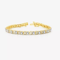 Womens 4 CT. T.W. Natural White Diamond 10K Gold 7.5 Inch Tennis Bracelet