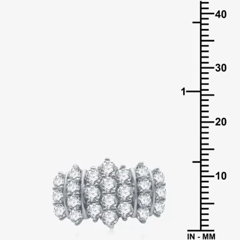 Womens 2 CT. T.W. Natural White Diamond 10K Gold Cluster Band