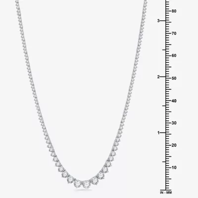 (H-I / I1) Womens 5 CT. T.W. Lab Grown White Diamond 10K or 14K Yellow Gold Tennis Necklaces