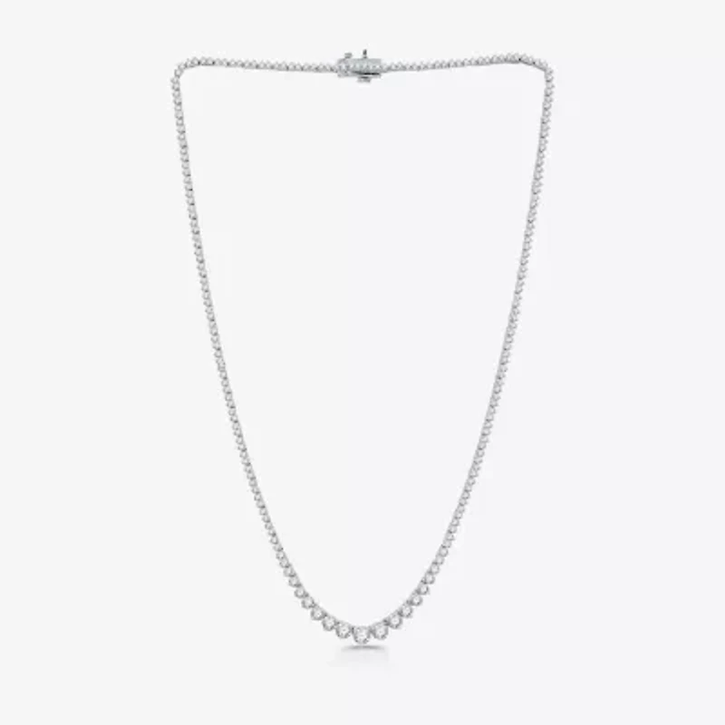 (H-I / I1) Womens 6 CT. T.W. Lab Grown White Diamond 10K or 14K Yellow Gold Tennis Necklaces