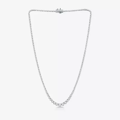 (H-I / I1) Womens 6 CT. T.W. Lab Grown White Diamond 10K or 14K Yellow Gold Tennis Necklaces