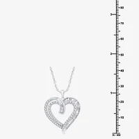 (H-I / I1) Womens 1 CT. T.W. Lab Grown White Diamond 10K White Gold Heart 18 Inch Pendant Necklace