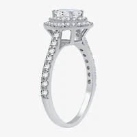 Signature By Modern Bride (H-I / I1) Womens 1 CT. T.W. Lab Grown White Diamond 10K Gold Pear Side Stone Halo Engagement Ring