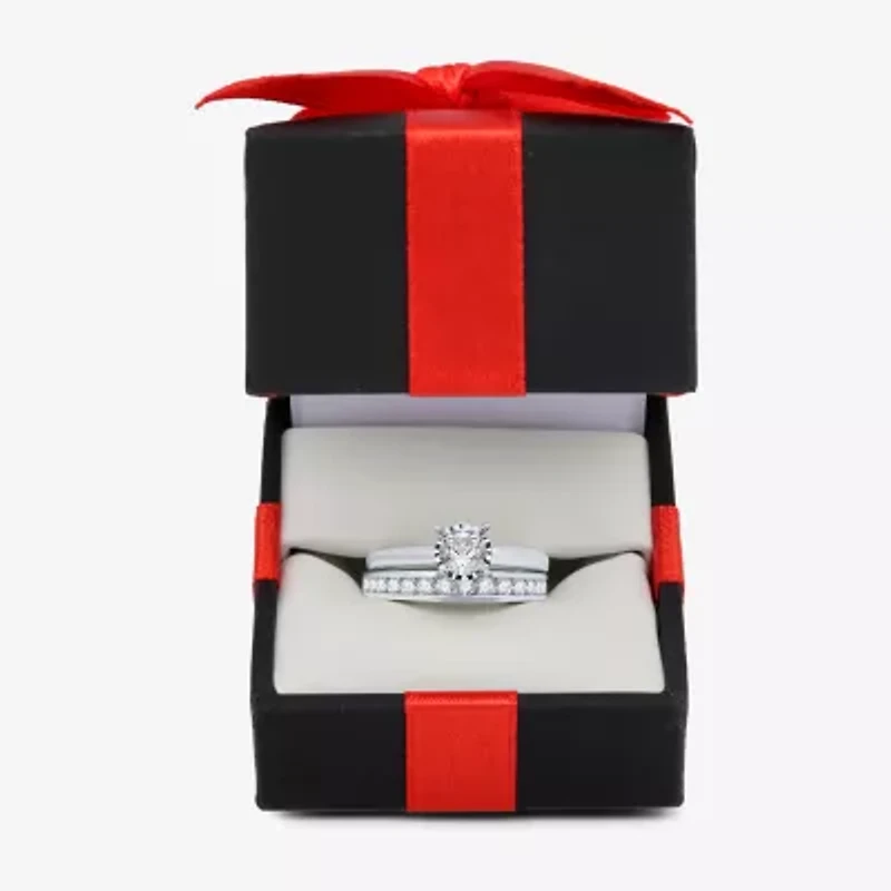 1 CT. T.W. Natural Diamond Round Solitaire Bridal Set 10K Gold