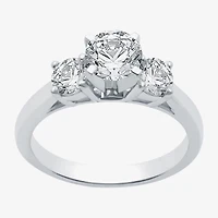 Love Lives Forever (H-I / Si1-Si2) Womens 1 1/2 CT. T.W. Lab Grown White Diamond 10K Gold Round 3-Stone Engagement Ring