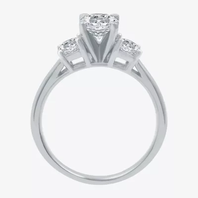 Love Lives Forever (H-I / Si1-Si2) Womens 1 1/2 CT. T.W. Lab Grown White Diamond 10K Gold Round 3-Stone Engagement Ring