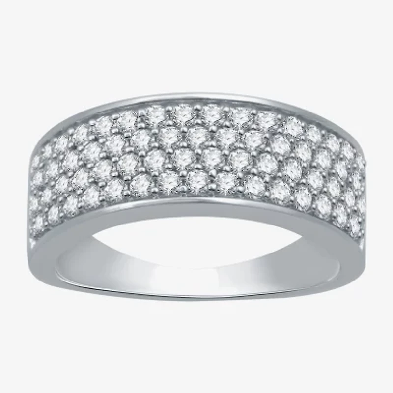 Womens 1 CT. T.W. Natural White Diamond 10K Gold Anniversary Wedding Band