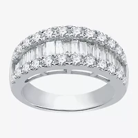 (H-I / I1) Womens 2 CT. T.W. Lab Grown White Diamond 10K Gold Anniversary Wedding Band
