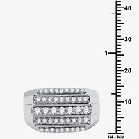 (H-I / I1) Mens 1 CT. T.W. Lab Grown Diamond 10K White Gold Fashion Ring