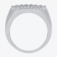 (H-I / I1) Mens 1 CT. T.W. Lab Grown Diamond 10K White Gold Fashion Ring
