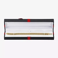 Womens 14K Gold Hollow Link Chain Bracelet