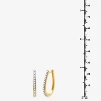 Womens 1/2 CT. T.W. Natural White Diamond Sterling Silver 24mm Hoop Earrings