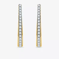 Womens 1/2 CT. T.W. Natural White Diamond Sterling Silver 24mm Hoop Earrings