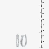 Womens 3/4 CT. T.W. Natural White Diamond Sterling Silver 23.1mm Hoop Earrings