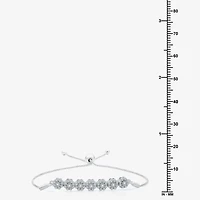 Diamond Blossom Womens 1/ CT. T.W. Natural White Diamond Sterling Silver Bolo Bracelet