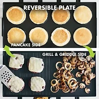 GreenPan Electrics Healthy Ceramic Nonstick, 3-in-1 Reversible Grill, Griddle & Raclette