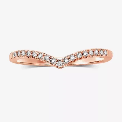 1/10 CT.T.W. Natural Diamond 10K or 14K Gold Chevron Wedding Band