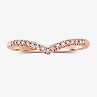 1/10 CT.T.W. Natural Diamond 10K or 14K Gold Chevron Wedding Band