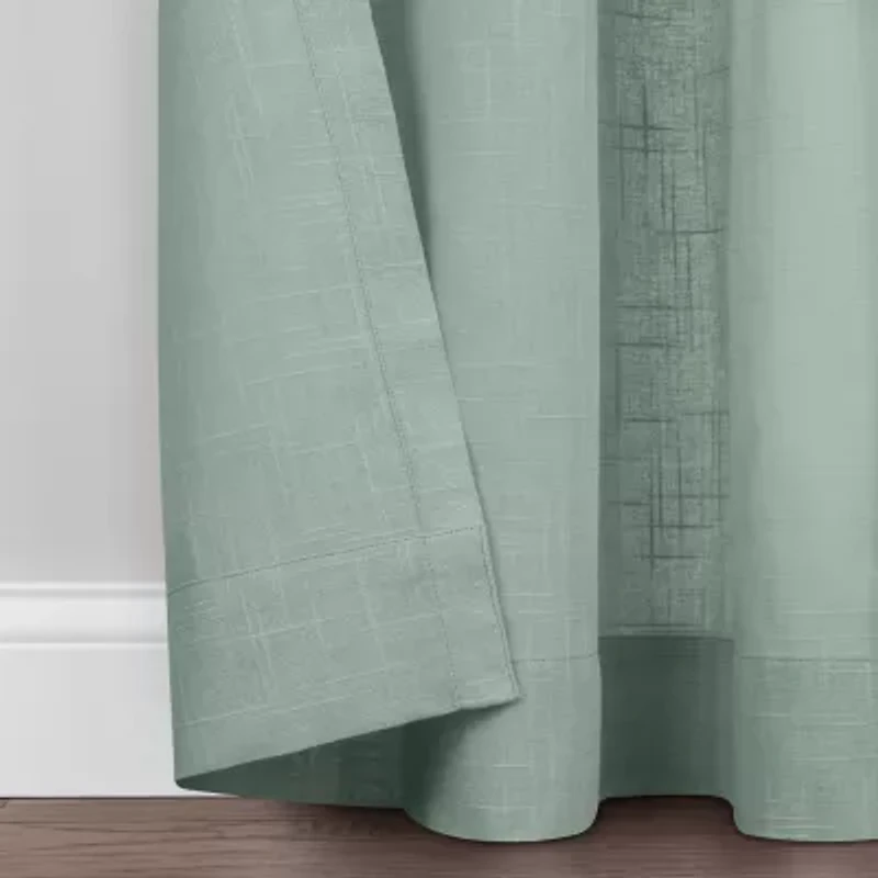Fieldcrest Arden Solid Cotton Grommet Top Sheer Single Curtain Panel