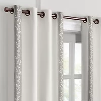 Fieldcrest Heritage Border Leaf Grommet Top Energy Saving 100% Blackout Single Curtain Panel
