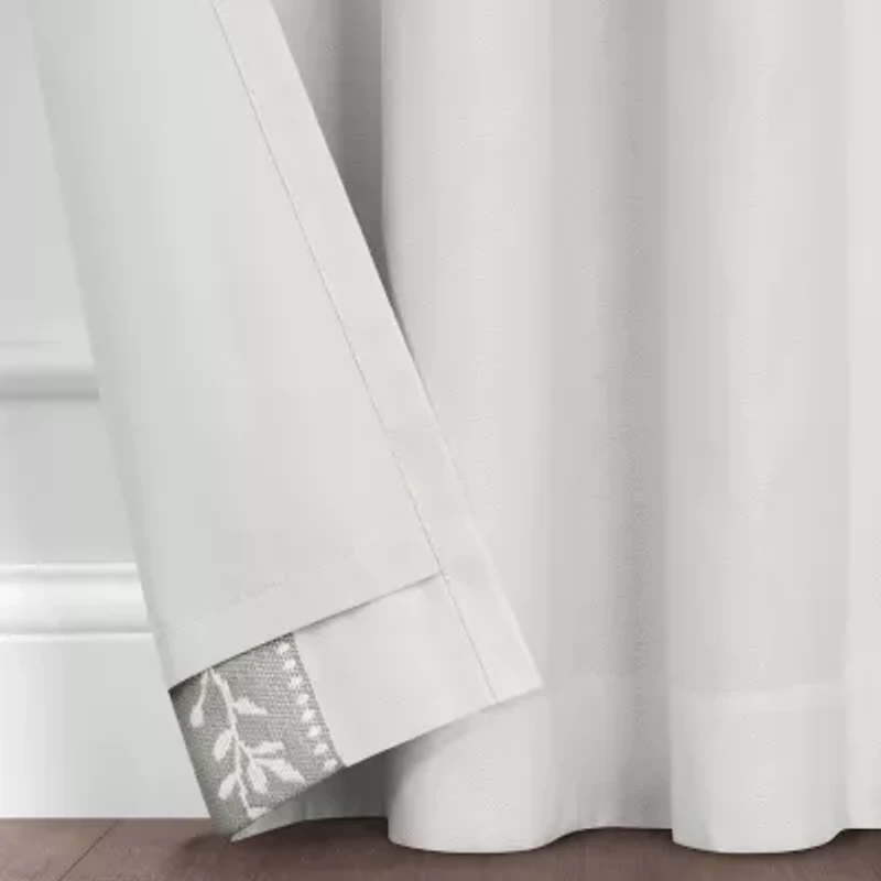 Fieldcrest Heritage Border Leaf Grommet Top Energy Saving 100% Blackout Single Curtain Panel