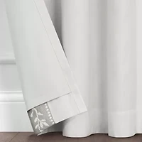 Fieldcrest Heritage Border Leaf Grommet Top Energy Saving 100% Blackout Single Curtain Panel