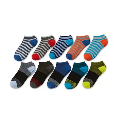 Thereabouts Little & Big Kid Boys 10 Pair Low Cut Socks