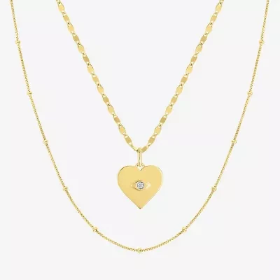 (G-H / Si2-I1) Womens Diamond Accent Lab Grown White 14K Gold Over Silver Sterling 2-pc. Jewelry Set