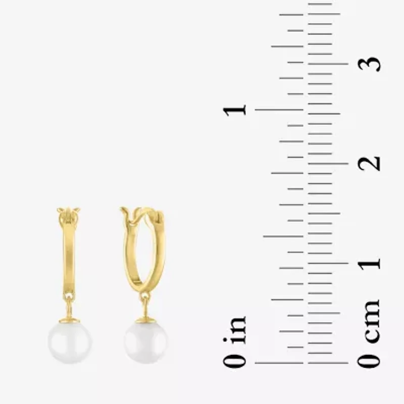 Diamond Addiction (G-H / Si2-I1) Womens Accent Lab Grown White Cultured Freshwater Pearl 14K Gold Over Silver Sterling Evil Eye 2-pc. Jewelry Set