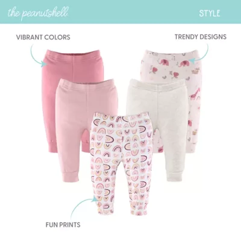 The Peanutshell Rainbow Safari Baby Girls Tapered Regular Fit Pull-On Pant