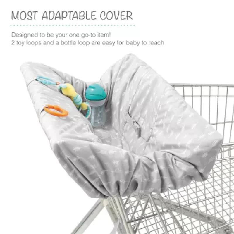 Belle Gray Leaf Leaf Shopping Cart Cover
