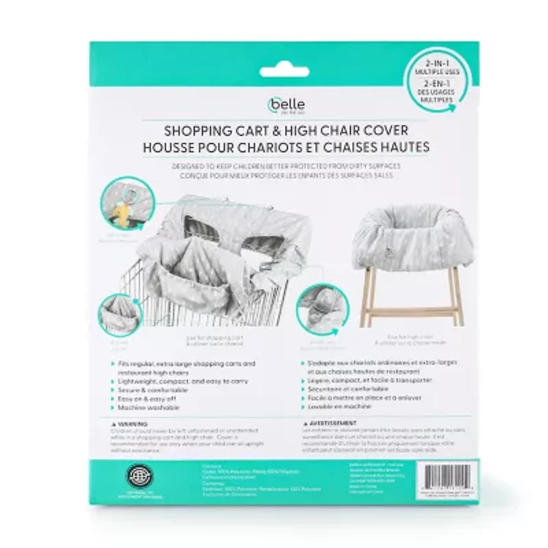 Belle Gray Leaf Leaf Shopping Cart Cover