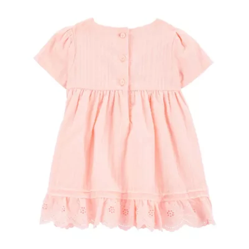 Oshkosh Baby Girls Short Sleeve Fitted A-Line Dress