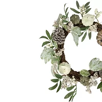 Northlight 20in Pumpkin And Berries With Pinecones Artificial Fall Harvest Twig Wreath