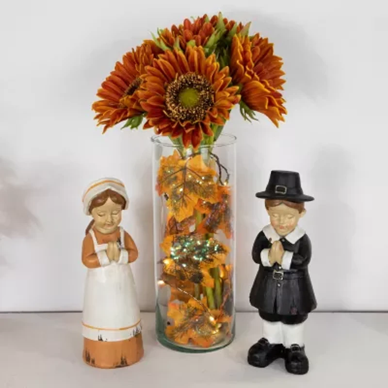 Northlight 10-Count Led Fall Harvest Maple Leaves Micro 4ft Brown Wire Set String Lights