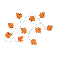 Northlight 10-Count 5.5ft Copper Wire Orange Led Fall Harvest Maple Leaf String Lights