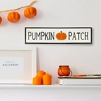 Northlight 31.5in Black And Orange Pumpkin Patch Autumn Metal Wall Art
