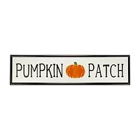 Northlight 31.5in Black And Orange Pumpkin Patch Autumn Metal Wall Art