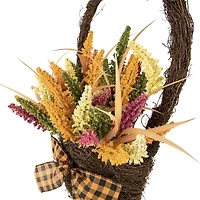 Northlight 22in Autumn Harvest Artificial Fall Foliage Wall Basket