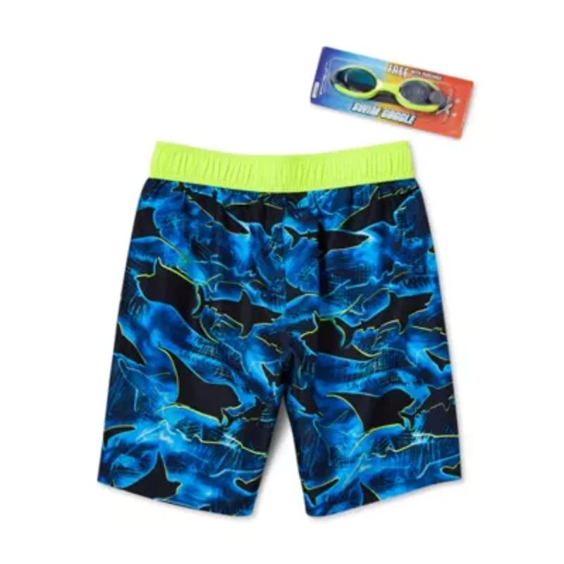 ZeroXposur Above The Knee Big Kid Boys Waves Board Shorts