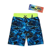 ZeroXposur Above The Knee Big Kid Boys Waves Board Shorts